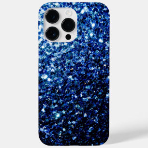 Coque Pour Pour iPhone 14 Pro Max Bleu foncé profond brillant faux paillettes scinti