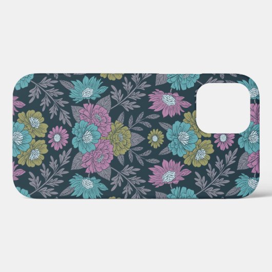 Coques Case-Mate iPhone Bleu foncé, vert et violet (Verso (horizontal))