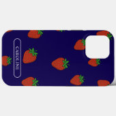 Coques Case-Mate iPhone Bleu fraise personnalisé (Verso (horizontal))