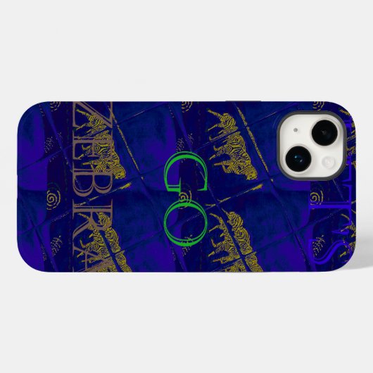 Coques Case-Mate iPhone Bleu français "Let's Go Zebra" Abstrait (Verso (horizontal))