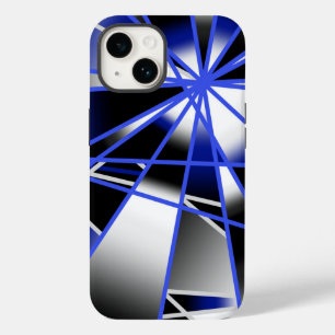 Coque Pour iPhone 14 Bleu Gradient Couleur Remplir Mécanique Dessin Mos