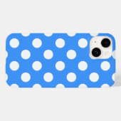 Coques Case-Mate iPhone Bleu Grattant Et Grands Pois Blancs (Verso (horizontal))