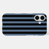 Coques Case-Mate iPhone Bleu gris et noir rayures (Verso (horizontal))