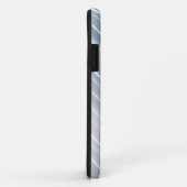 Coques Case-Mate iPhone Bleu gris rayé élégant (Dos/Droite)