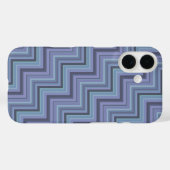 Coques Case-Mate iPhone Bleu gris rayures motif (Verso (horizontal))