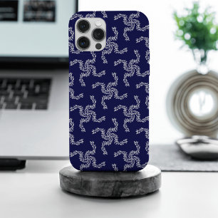 Coque iPhone 15 Pro Max Bleu Jardin de Noël, Décor de Noël, Noël