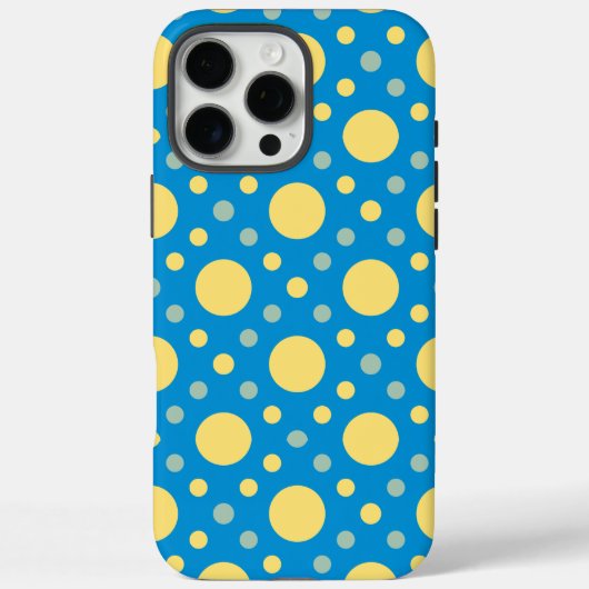 Coques Case-Mate iPhone Bleu Jaune Chic Rétro Polka Point Motif sans coutu (Verso)