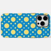 Coques Case-Mate iPhone Bleu Jaune Chic Rétro Polka Point Motif sans coutu (Verso (horizontal))