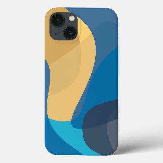 Coques Case-Mate iPhone Bleu, jaune, cool, urbain tendance ondulé illustra (Verso)