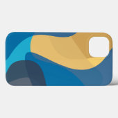 Coques Case-Mate iPhone Bleu, jaune, cool, urbain tendance ondulé illustra (Verso (horizontal))