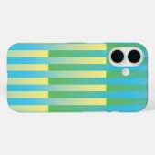 Coques Case-Mate iPhone Bleu Jaune Vert Motif Rayé (Verso (horizontal))