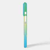 Coques Case-Mate iPhone Bleu Jaune Vert Motif Rayé (Verso / Gauche)