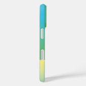 Coques Case-Mate iPhone Bleu Jaune Vert Motif Rayé (Verso / Droite)