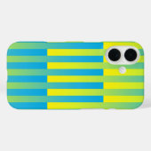 Coques Case-Mate iPhone Bleu Jaune Vert Motif Rayé (Verso (horizontal))