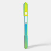 Coques Case-Mate iPhone Bleu Jaune Vert Motif Rayé (Verso / Gauche)
