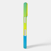 Coques Case-Mate iPhone Bleu Jaune Vert Motif Rayé (Verso / Droite)