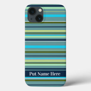 Case-Mate iPhone Case Bleu Jaune Vert Rayures Abstraites