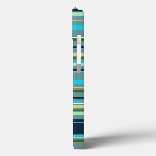Coques Case-Mate iPhone Bleu Jaune Vert Rayures Abstraites (Verso / Gauche)