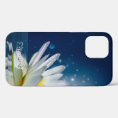 Coques Case-Mate iPhone Bleu lotus blanc élégant (Verso (horizontal))