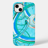 Coques Case-Mate iPhone Bleu lumineux Tourbillonnant Abstrait Motif fracta (Verso)