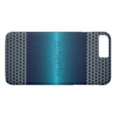 Coques Case-Mate iPhone Bleu Luxe Acier Inoxydable Revêtement métallique (Dos (Horizontal))