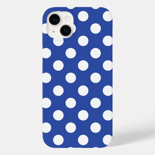 Coques Case-Mate iPhone Bleu magnifique - Motif Polka blanc (Verso)