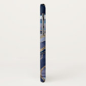 Coques Case-Mate iPhone Bleu Marbre Agate Or Parties scintillant Glam #1  (Dos/Gauche)
