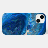 Coques Case-Mate iPhone Bleu Marbre Agate Texture Fluide Art (Verso (horizontal))