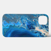 Coques Case-Mate iPhone Bleu Marbre Agate Texture Fluide Art (Verso (horizontal))
