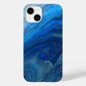 Coques Case-Mate iPhone Bleu Marbre Agate Texture Fluide Art (Verso)