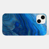 Coques Case-Mate iPhone Bleu Marbre Agate Texture Fluide Art (Verso (horizontal))