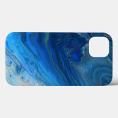 Coques Case-Mate iPhone Bleu Marbre Agate Texture Fluide Art (Verso (horizontal))