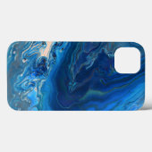 Coques Case-Mate iPhone Bleu Marbre Agate Texture Fluide Art (Verso (horizontal))
