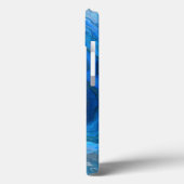Coques Case-Mate iPhone Bleu Marbre Agate Texture Fluide Art (Verso / Gauche)