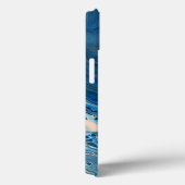 Coques Case-Mate iPhone Bleu Marbre Agate Texture Fluide Art (Verso / Droite)