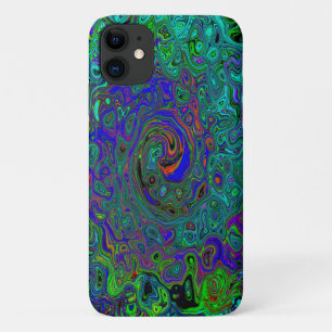 Case-Mate iPhone Case Bleu marbré et Aquamarine Abstrait rétro tourbillo