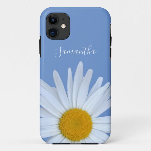 Coques Case-Mate iPhone Bleu marguerrier Élégant Script blanc (Dos)