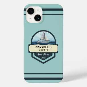 Coque Pour iPhone 14 Bleu Marine Ancre nautique club bateau marina