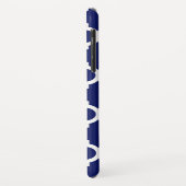 Coques Case-Mate iPhone Bleu Marine Blanc Marocain #5 Bleu Ciel Monogramme (Dos/Gauche)