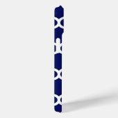 Coques Case-Mate iPhone Bleu marine blanc Marocain #5 Bleu ciel Nom Monogr (Verso / Droite)