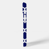 Coques Case-Mate iPhone Bleu marine blanc Marocain #5 Bleu ciel Nom Monogr (Verso / Gauche)