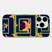 Coques Case-Mate iPhone Bleu marine géométrique fleuri (Verso (horizontal))