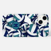 Coques Case-Mate iPhone bleu marine turquoise filles volleyballs motif (Verso (horizontal))