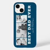 Coques Case-Mate iPhone Bleu Meilleur papa Jamais Père's Day 3 Photo Colla (Verso)