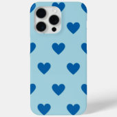 Coques Case-Mate iPhone Bleu mignon simple Motif de coeur (Verso)