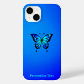 Coques Case-Mate iPhone Bleu minimal sur papillon bleu (Verso)
