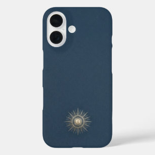 Coques iPhone 16 Bleu Minuit & Or Champagne Soleil Céleste Luxe