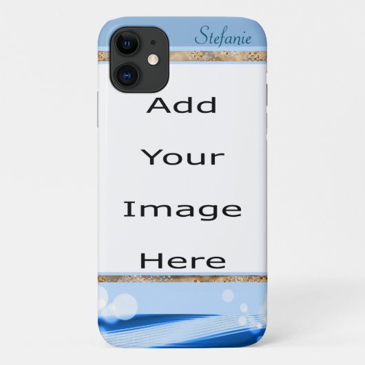Coques Case-Mate iPhone Bleu moderne avec cercles serrés (Dos)