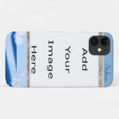 Coques Case-Mate iPhone Bleu moderne avec cercles serrés (Dos (Horizontal))