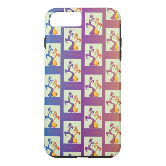 Coques Case-Mate iPhone Bleu moderne, violet, orange Tulip Couple Floral (Dos)